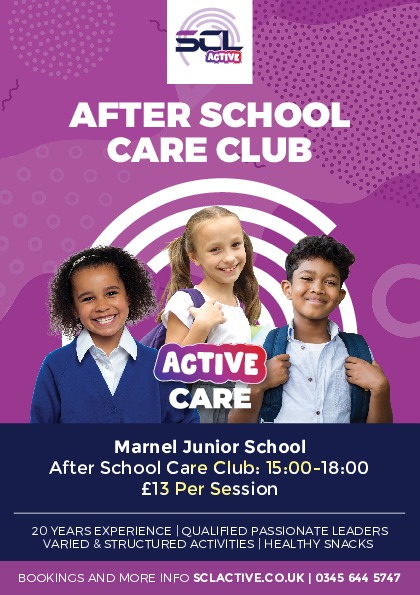 SCL Active Care Marnel care club afterschool Flyer Poster