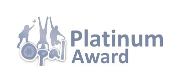 OPAL PLAY platiumn award sign